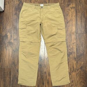 Pacific Trail Convertible Hiking Pants Mens 36x32 Tan Cargo Zip Lightweight